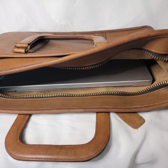 Vintage Coach Embassy Briefcase Tan Leather 1980s Made in NYC - Picture 4 of 6